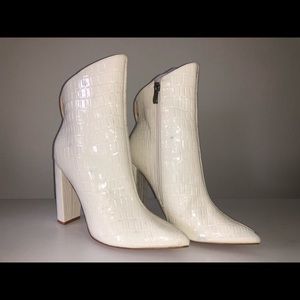 New White Crocodile Booties